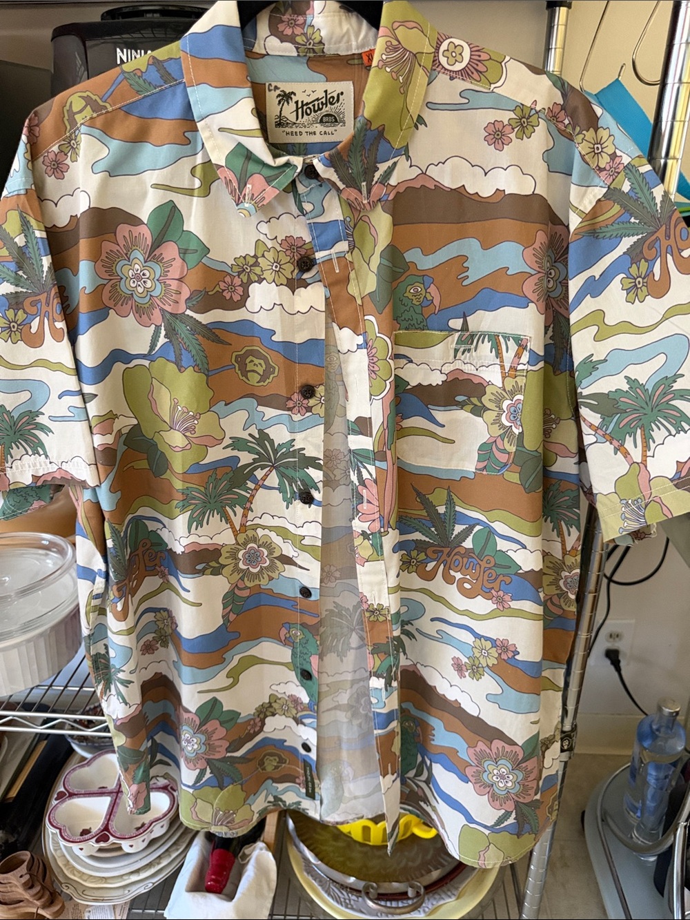 Howler Brothers Multicolor Tropical Floral Short-Sleeve Button-Down Shirt